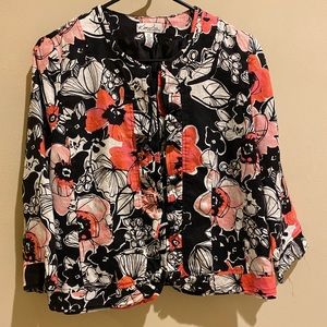 Kim Rogers Petite M. Women’s Flower Print Jacket.